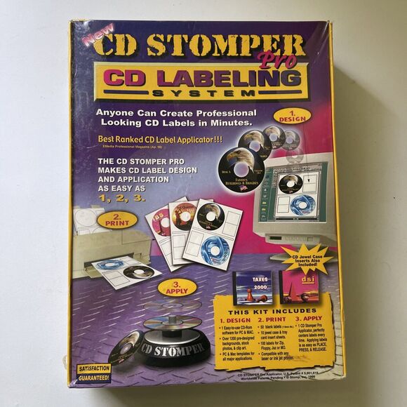 CD Stomper Pro CD Label Design Applicator System Kit PC Mac Software NEW Sealed - Picture 1 of 7